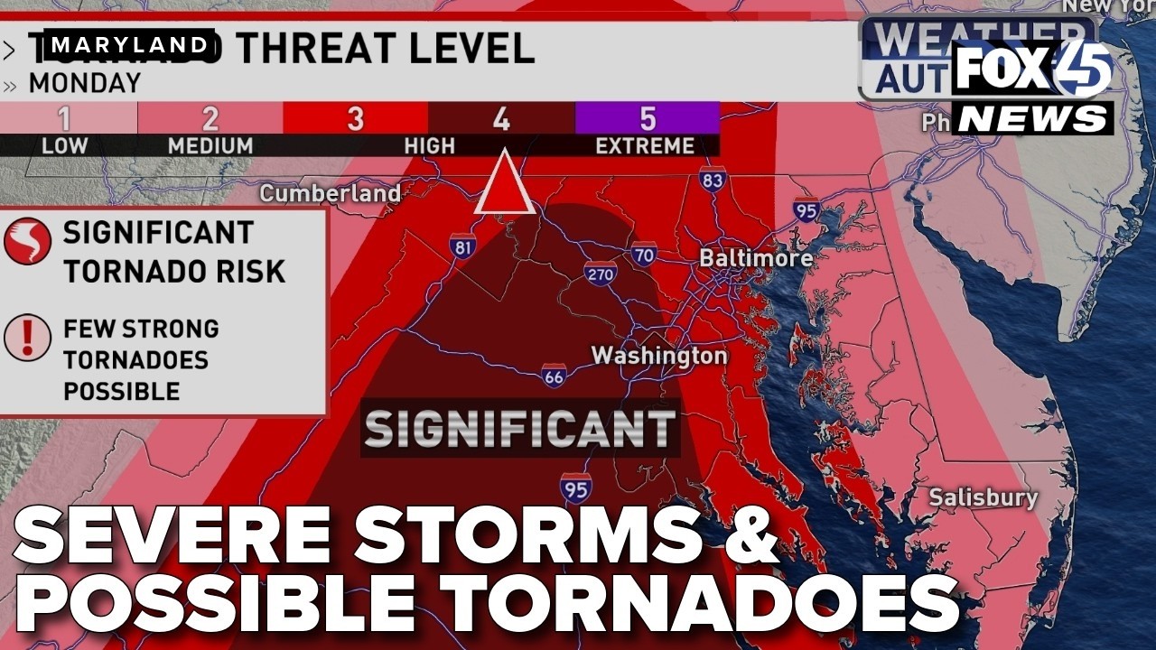 Severe storms with tornado, flash flooding risk to impact Maryland ...