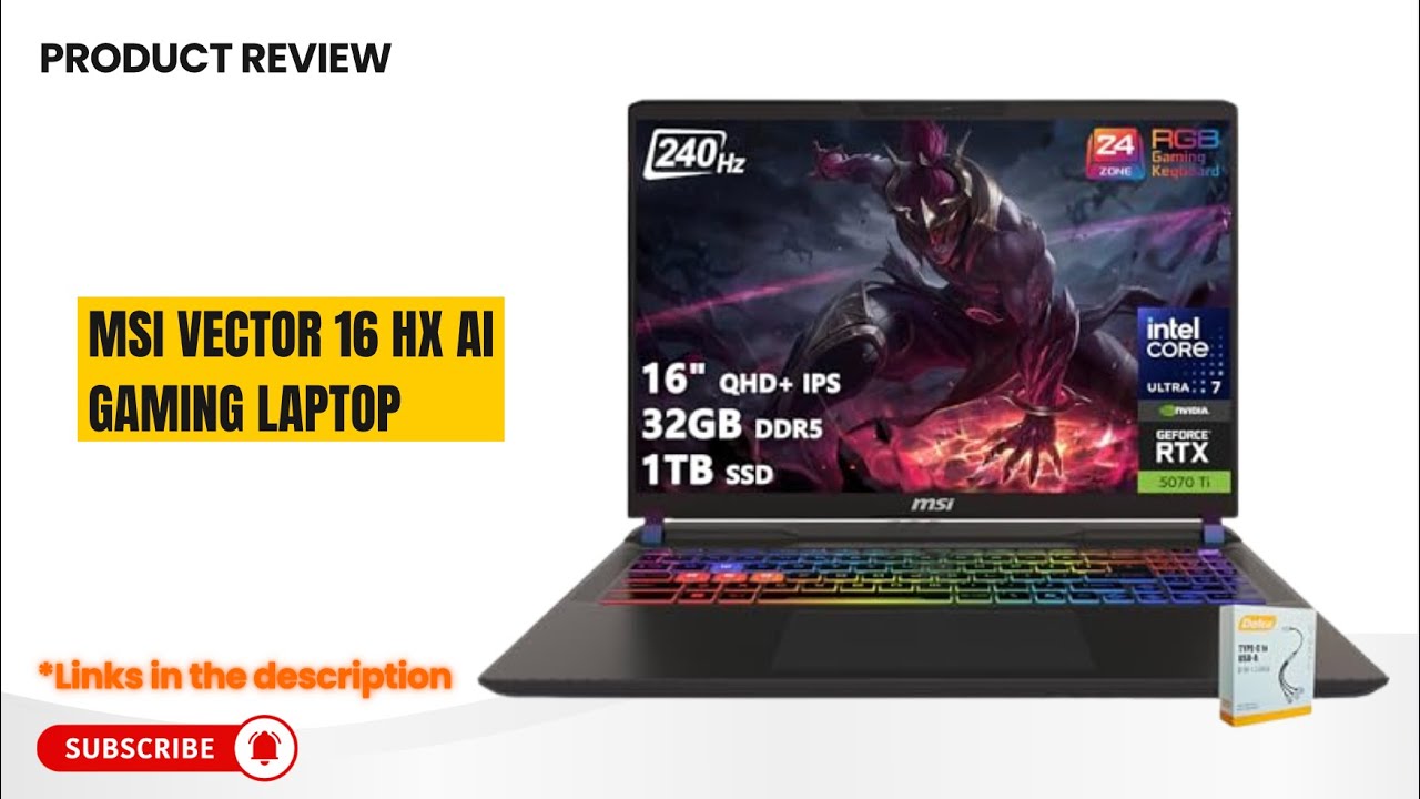 Обзор игрового ноутбука MSI Vector 16 HX AI – RTX 5070 Ti, 240 Гц QHD+, Intel Ultra 7 255HX – про...