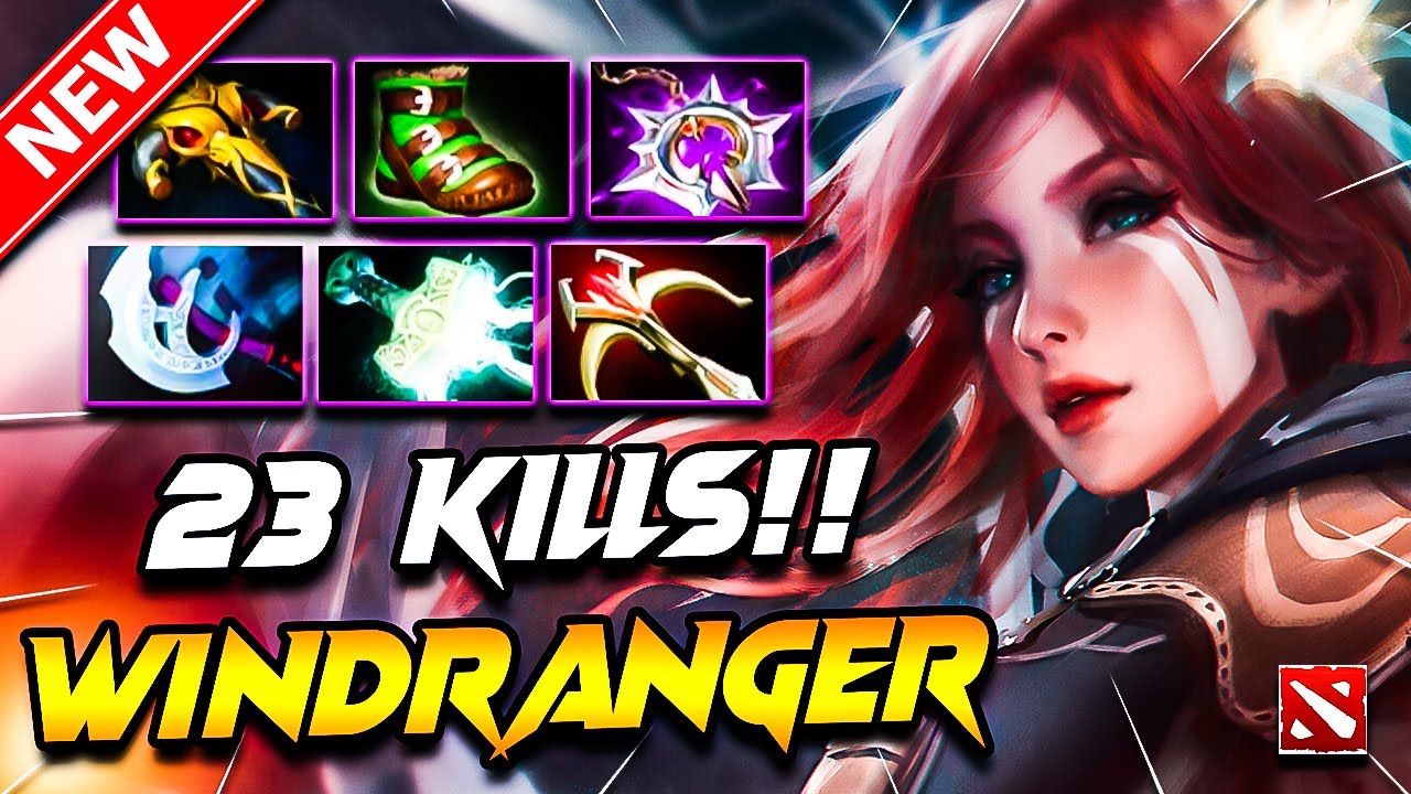 WINDRANGER 23 Kills!! Dota 2 Gameplay | DOTA 2 Windranger Carry Build Pro Gameplay Guide 7.40