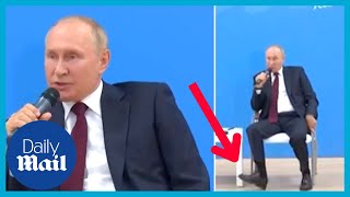 Putin's feet keep twitching as he tells children about Ukraine war