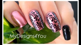 Romantic Nail Art Design Tutorial ♥ (With Rose Gold Mirror Effect Polish)