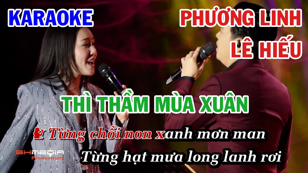 THÌ THẦM MÙA XUÂN - PHƯƠNG LINH x LÊ HIẾU | KARAOKE NHẠC TRẺ | BEAT SONG CA COVER | NHẠC XUÂN