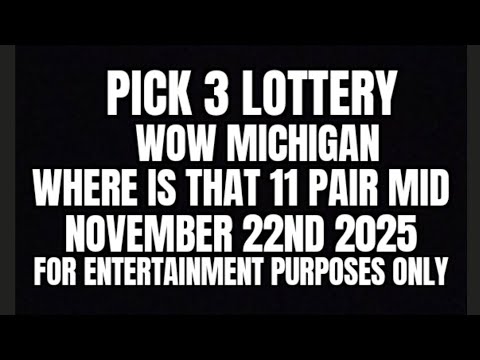 Pick 3 Lottery Michigan Still No 11pair November 22nd 2025