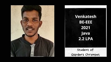 Successfully placed as a Software Developer  | Student Review & Experience at QSpiders Chrompet