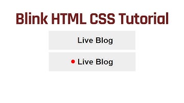 How To Create HTML and CSS Blink Animation Tutorial | Live News/Blog Blink Animation