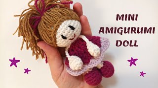 دمية اميجرومي كروشيه صغيرة جدا ولا اسهل  mini amigurumi doll crochet @cocooshamigurumi