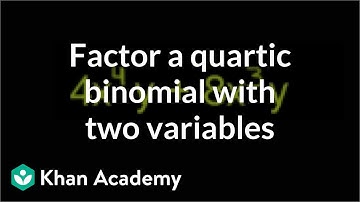 Example 3: Factor a quartic binomial with two variables by taking a common factor | Khan Academy