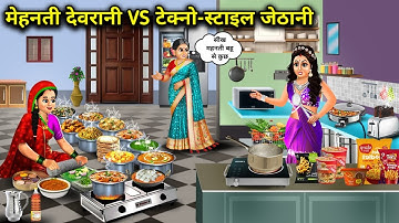 "मेहनती देवरानी VS टेक्नो-स्टाइल जेठानी"llHardworking Devrani VS Techno-Style JethanillCartoon viden