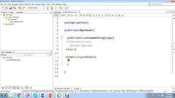 Java Programming.Tutorial no.17.Unary Operators in java by Khezer Mustafa in Hindi/ Urdu