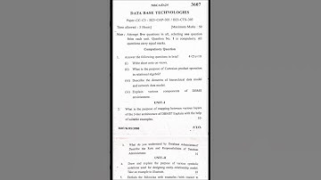 Data base technologies BCA 3 Sem 🔥 2024 kuk University previous year question paper