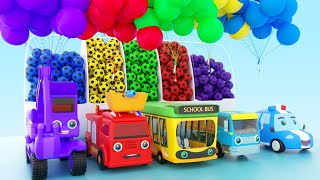 Finger Car Baby Shark - Color Soccer Ball Rainbow Color Pool Play - Nursery Rhymes Kids Songs