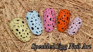 Speckled Easter Egg Shell Nails Hand Painted Spotted Eggs Nail Art Tutorial