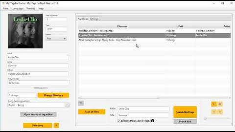How to use Mp3TagsForTracks | ID3-Editor