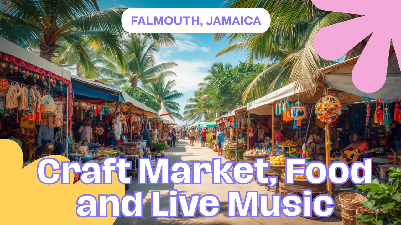 Beautiful Day! Walking Falmouth Jamaica 🇯🇲 Port 🌴 : Local Shops, Craft Markets, Live Music 
