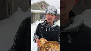 Snowstorm at the PIZZA CHEF in Quechee, Vermont!