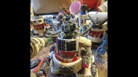 Ork scratch build Deff Dread With Ork pilot.