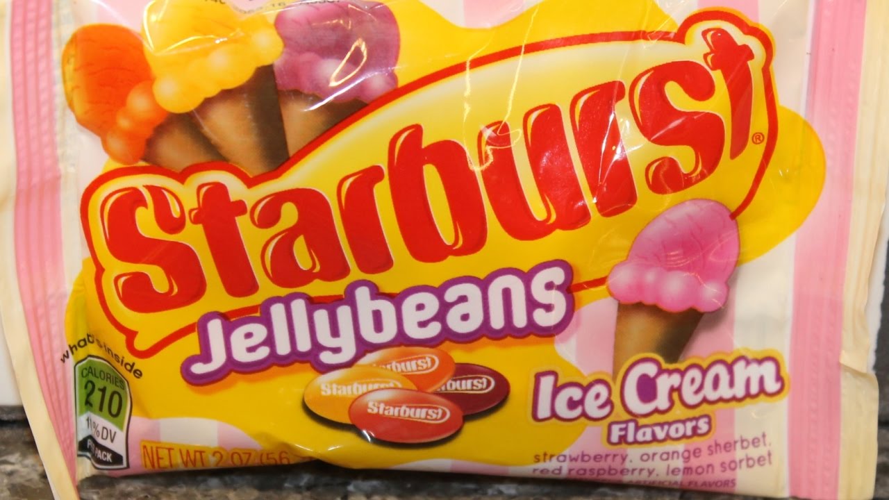 Starburst Ice Cream Flavors Jellybeans Strawberry, Orange Sherbet, Red