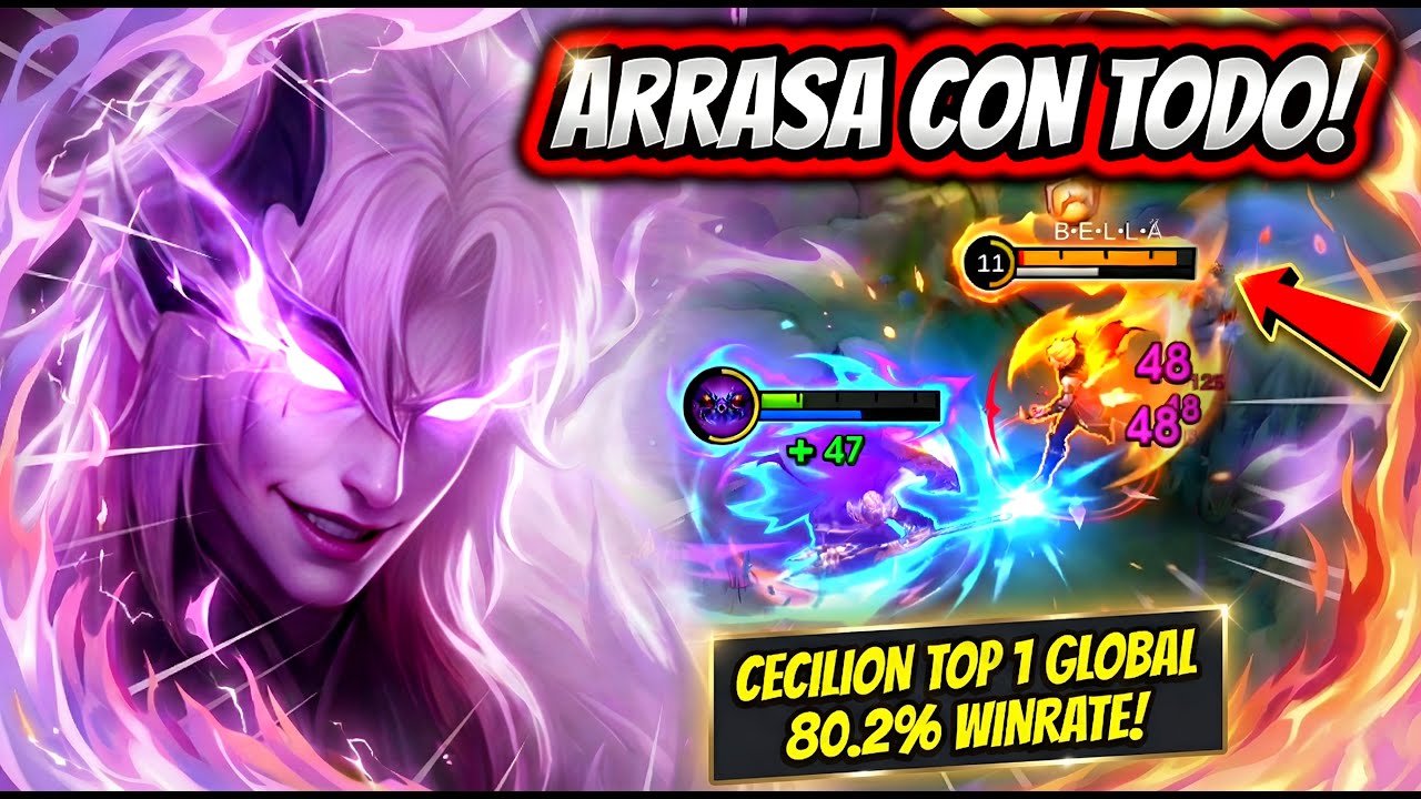 ¡CARREA CON LA NUEVA SKIN DE CECILION! CECILION TOP 1 GLOBAL 80.2% WINRATE! | MOBILE LEGENDS