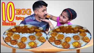 10 Egg Spicy Masala Curry With Rice Competition In Hindi || Mr&Mrs Nag || Food Challenge