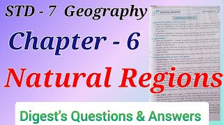 Std. 7 | Geography | Lesson 6 | Natural Regions | Digest's Answers | Maharashtra Board