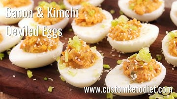 Bacon Deviled Eggs Recipe (Bacon and Kimchi Deviled Eggs) #shorts