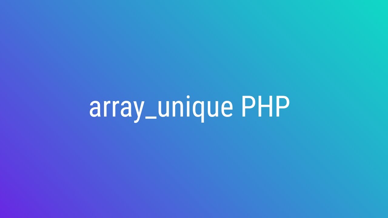 Php unique