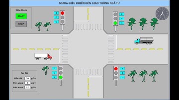 Đề 17 Lập trình PLC điều khiển đèn giao thông ngã tư cơ bản - 100 bài tập PLC SCADA