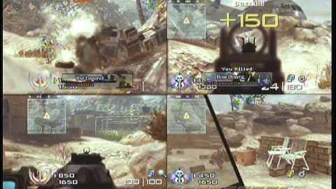 Gameplay in Afghan (Modern Warfare 2 Four Player Splitscreen FFA)