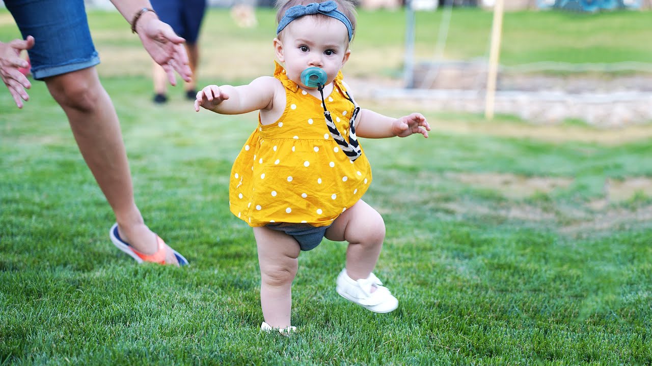 HER FIRST STEPS! - She's OFFICIALLY Walking!! - YouTube