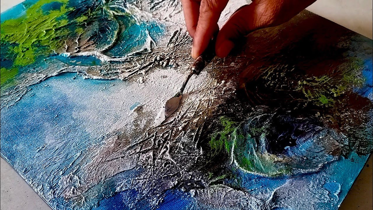Mastering TEXTURED ABSTRACT Art on canvas/ ACRYLIC Painting Tutorial ...