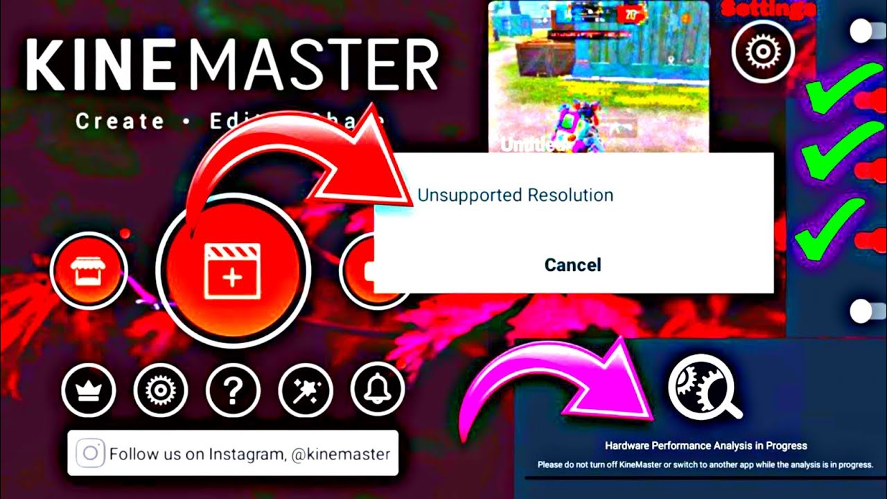 kinemaster unsupported resolution error || kinemaster unsupported resolution settings ||