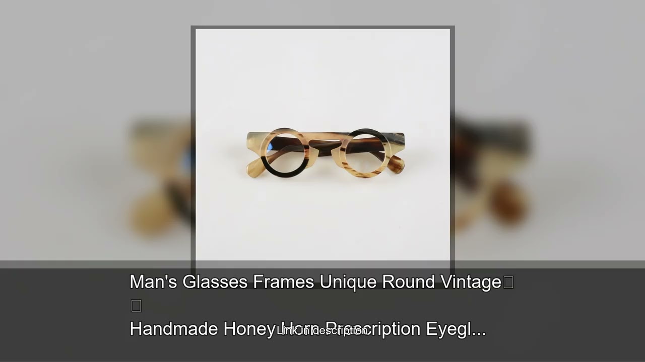 Man's Glasses Frames Unique Round Vintage Handmade Honey Horn Prescription Eyeglass Frames Retr