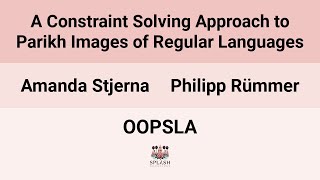 [OOPSLA24] A Constraint Solving Approach to Parikh Images of Regular Languages