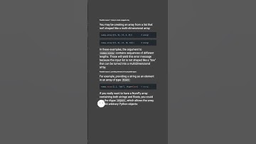 ValueError: setting an array element with a sequence #shorts