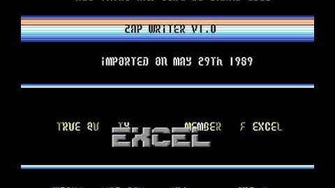 Excel Intro - Commodore 64 - C64 - Zap Writer 1.0 - Cracktro NTSC