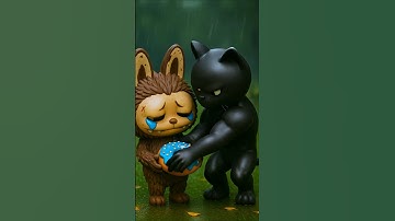 Labubu Doughnut Got Stolen By A Black Cat #labubu #catvideos #cat