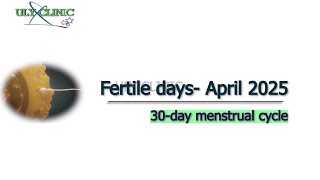 Fertile days April 2025- 30-day menstrual cycle