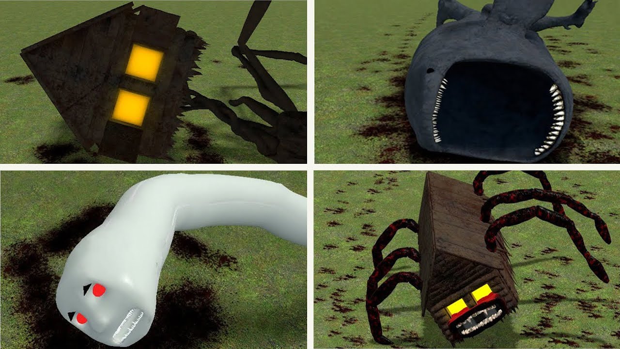 BLOOP, HOUSE HEAD, HOUSEHEAD BUS EATER, THOMAS VS ALL TREVOR HENDERSON EVERY DEATH POSITION In GMOD!