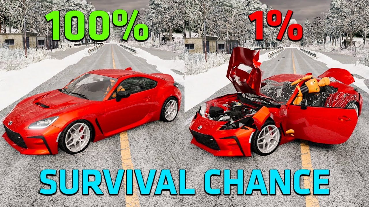 Realistic Survival Chance Crashes #16 (Winter Mood) | BeamNG.drive