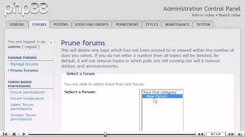 How to prune forums in phpBB - - phpBB Tutorials