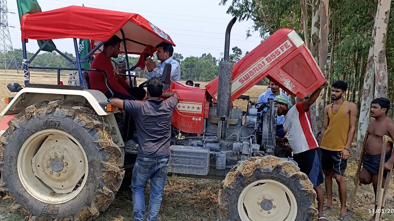 Swaraj 855 fe 4wd performance with customer YouTube