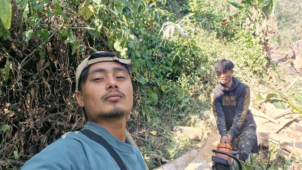 Earning with Chainsaw with my friends /Village Life/Nagaland 😮‍💨