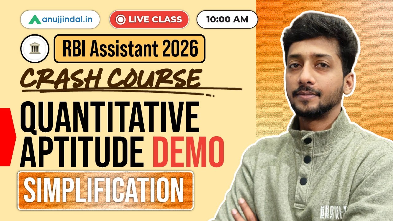 RBI Assistant 2026 Crash Course | Quantitative Aptitude | Simplification Free Class | Anuj Jindal