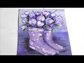 Floral painting demo in acrylics easy for beginners mariarthome