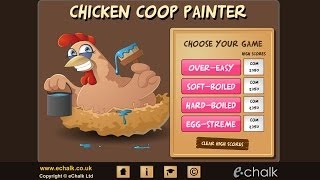 Chicken coop painter game: learn how to compare fractions