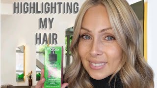 How I HIGHLIGHT my hair/NEW Matrix Food for Soft #hairstyle #hairstylist #haircolor #blonde screenshot 5