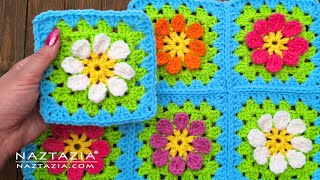 Crochet Daisy Granny Square DIY How to Tutorial