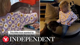 Young girl goes shopping with own money for first time and buys treats for her elderly dogs screenshot 4