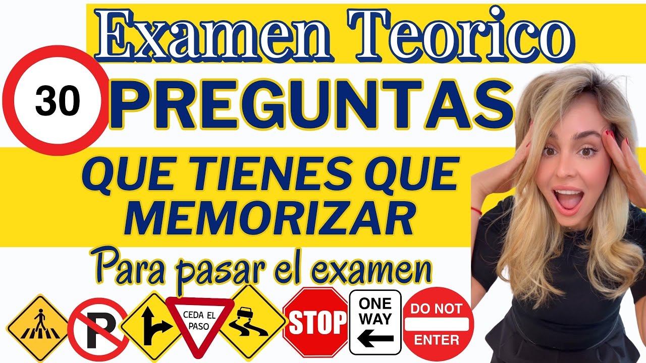 30 Preguntas IMPORTANTES Para MEMORIZAR Tu Examen Teorico de Conducir