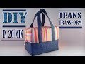 FANTASTIC DIY JEANS BAG IDEA // Zipper HandBag Out Of Old Jeans Tutorial Fast Making